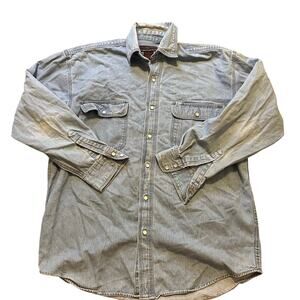FIVEBROTHER Men's Button Front Denim Shirt Size M